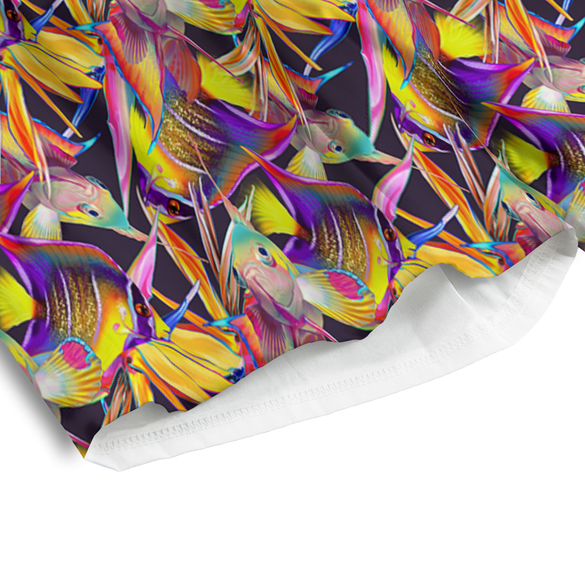 Strelitzia and Fish Tropical Exotic Print Pattern Men's Athletic Shorts