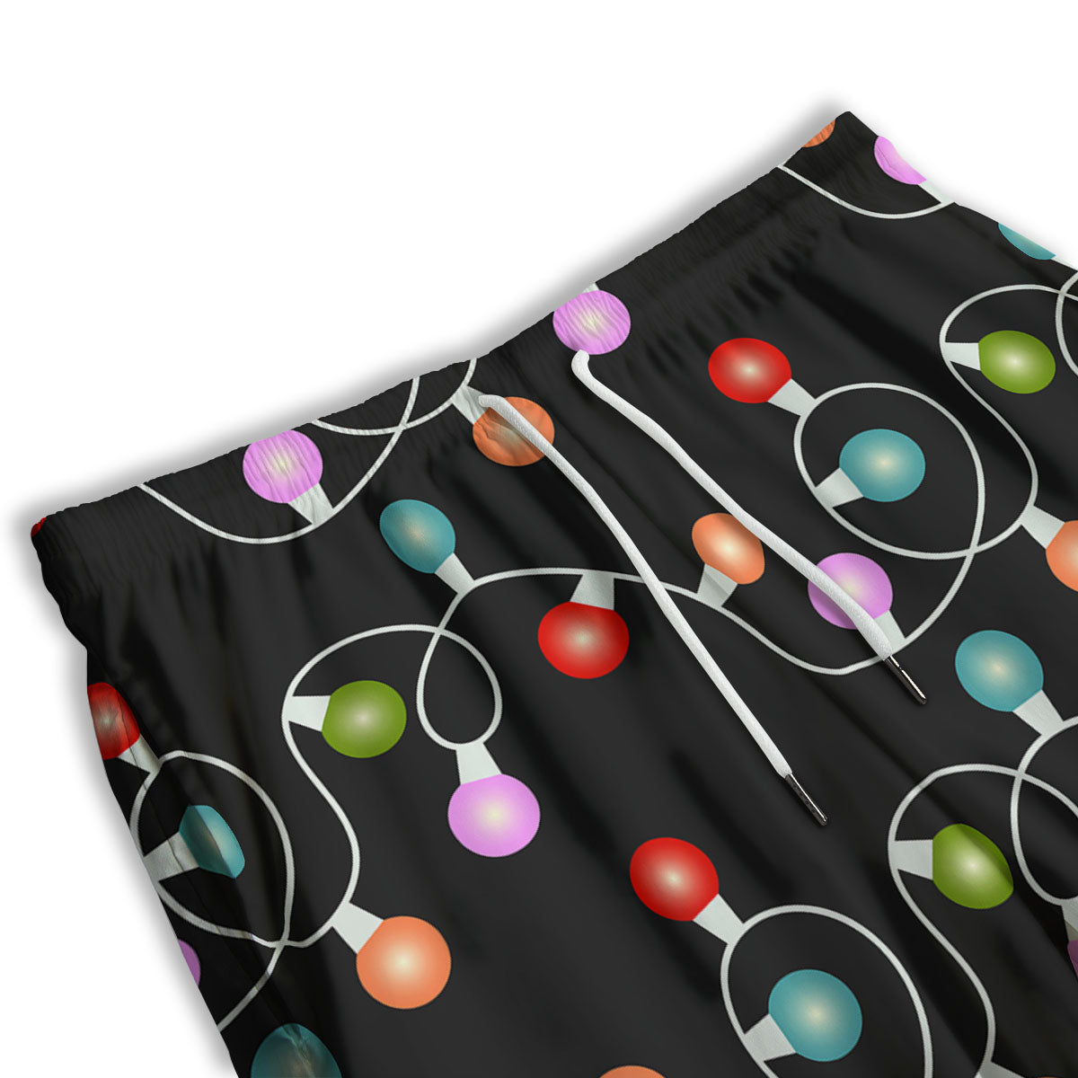 String Lights LED Christmas Print Men's Athletic Shorts