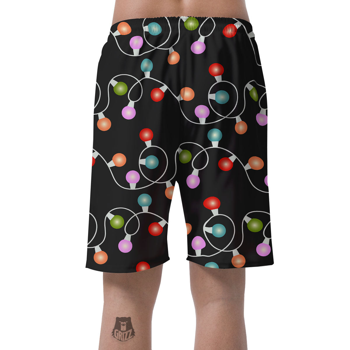 String Lights LED Christmas Print Men's Shorts-grizzshop