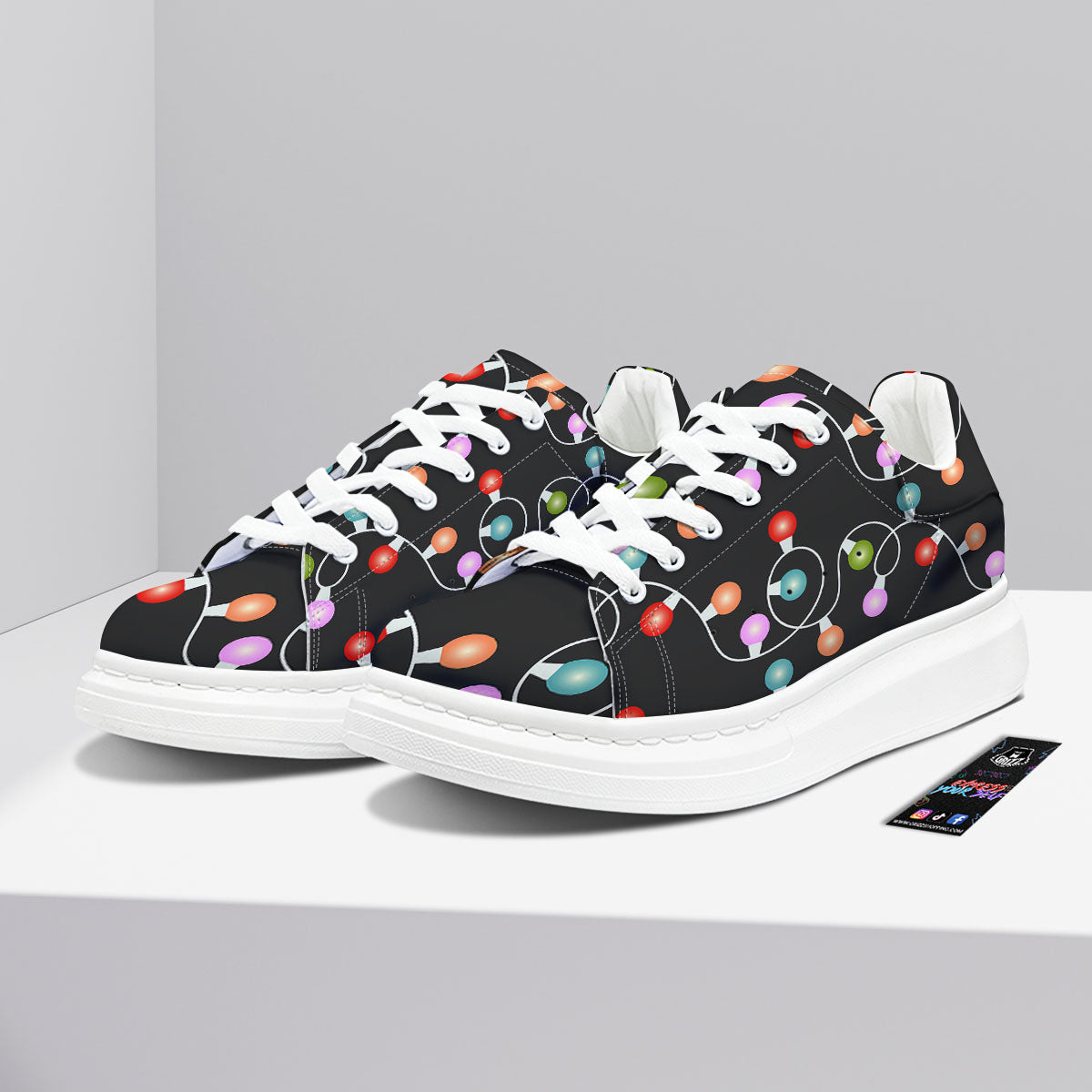String Lights LED Christmas Print Platform Shoes-grizzshop