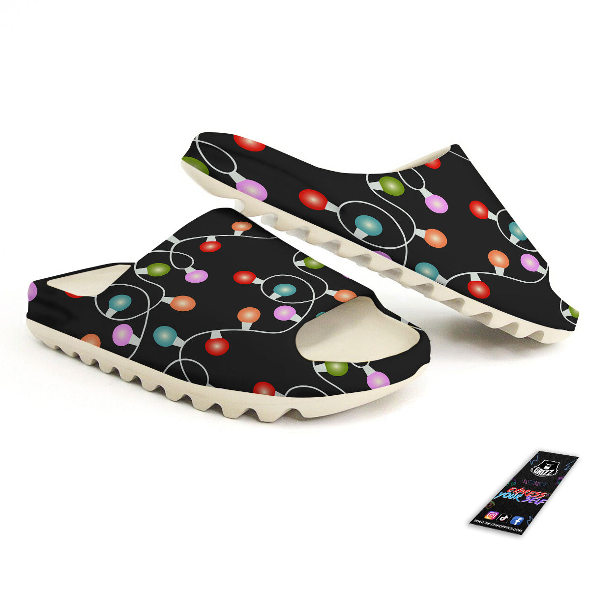 String Lights LED Christmas Print Sandals-grizzshop