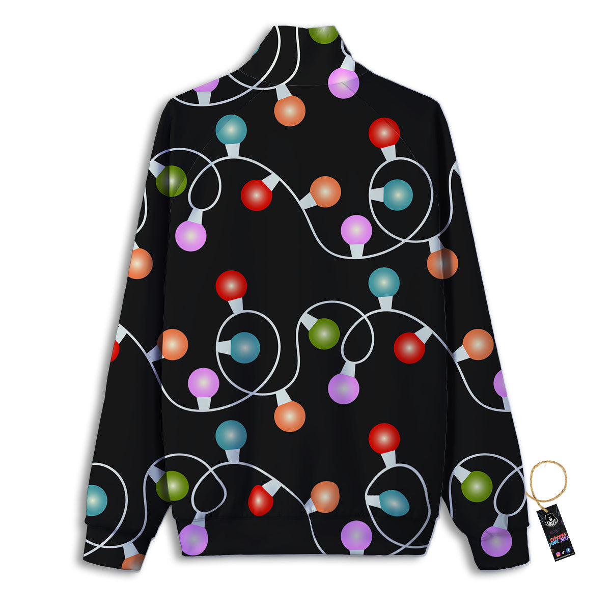 String Lights LED Christmas Print Track Jacket-grizzshop