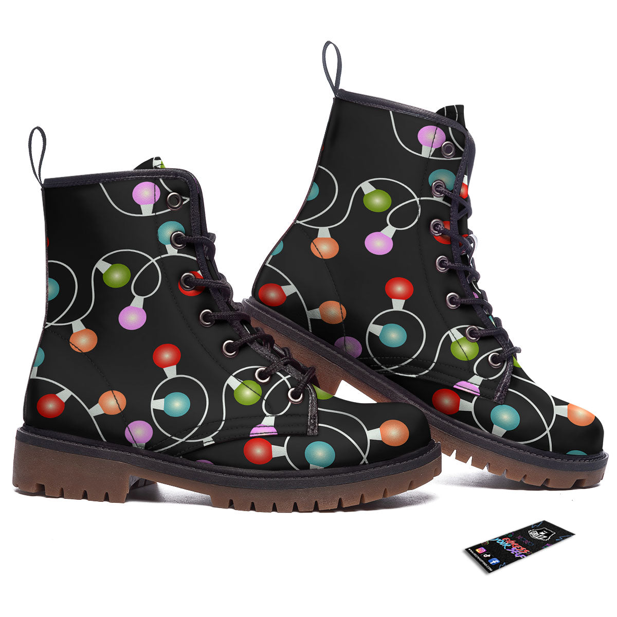String Lights LED Christmas Print Work Boots-grizzshop