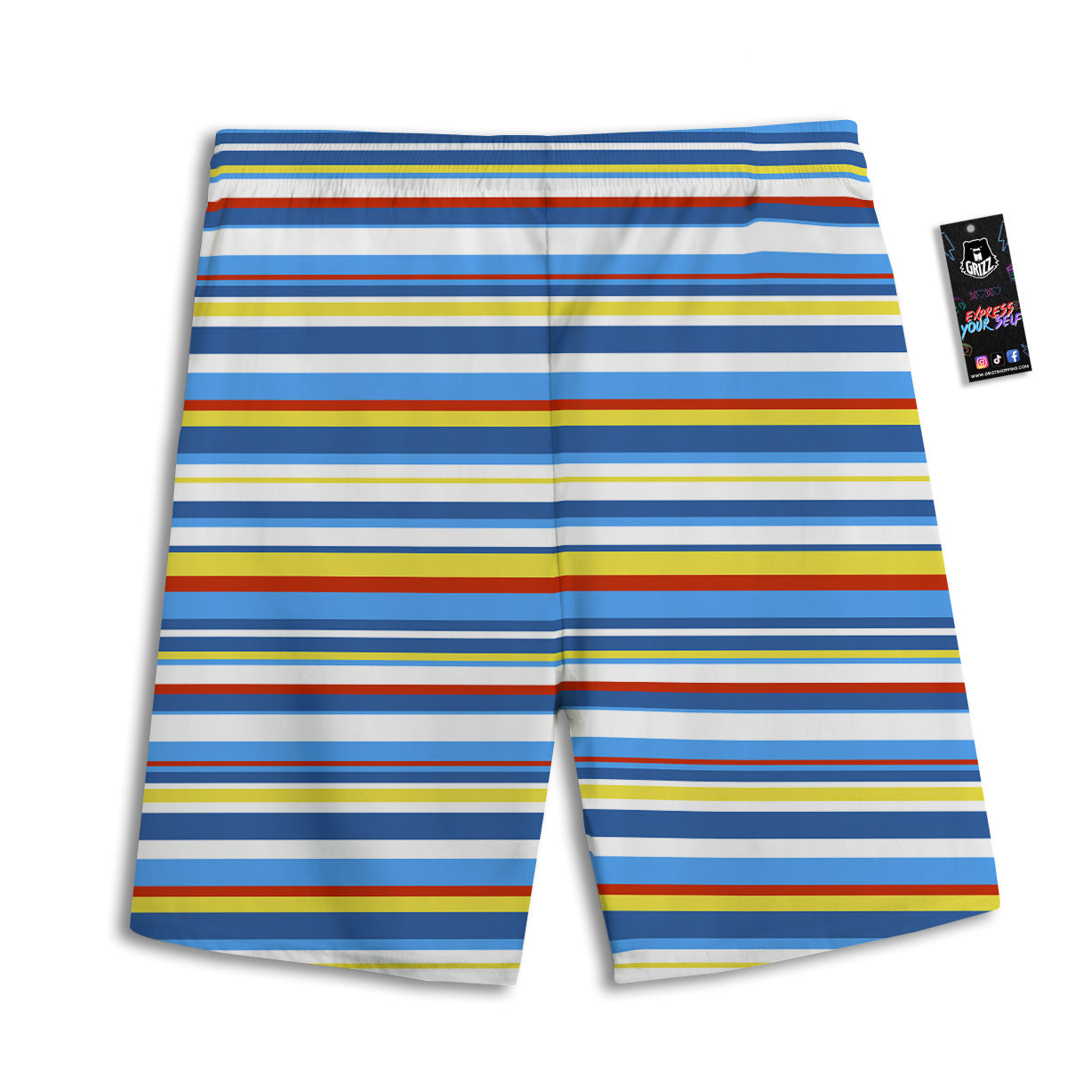 Stripe Autism Awareness Color Print Pattern Men's Athletic Shorts