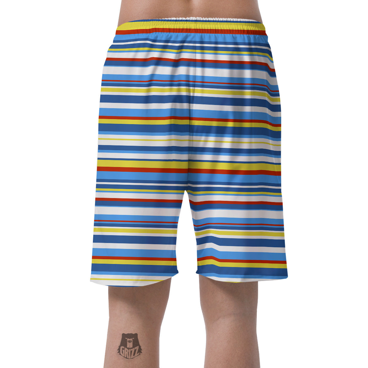 Stripe Autism Awareness Color Print Pattern Men's Shorts-grizzshop