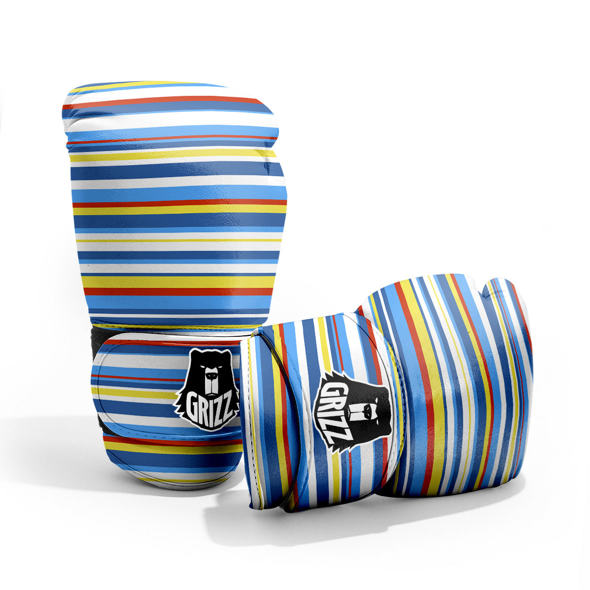 Stripe Autism Awareness Color Print Pattern Pro Boxing Glove