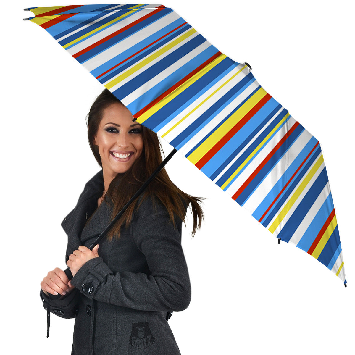 Stripe Autism Awareness Color Print Pattern Umbrella-grizzshop