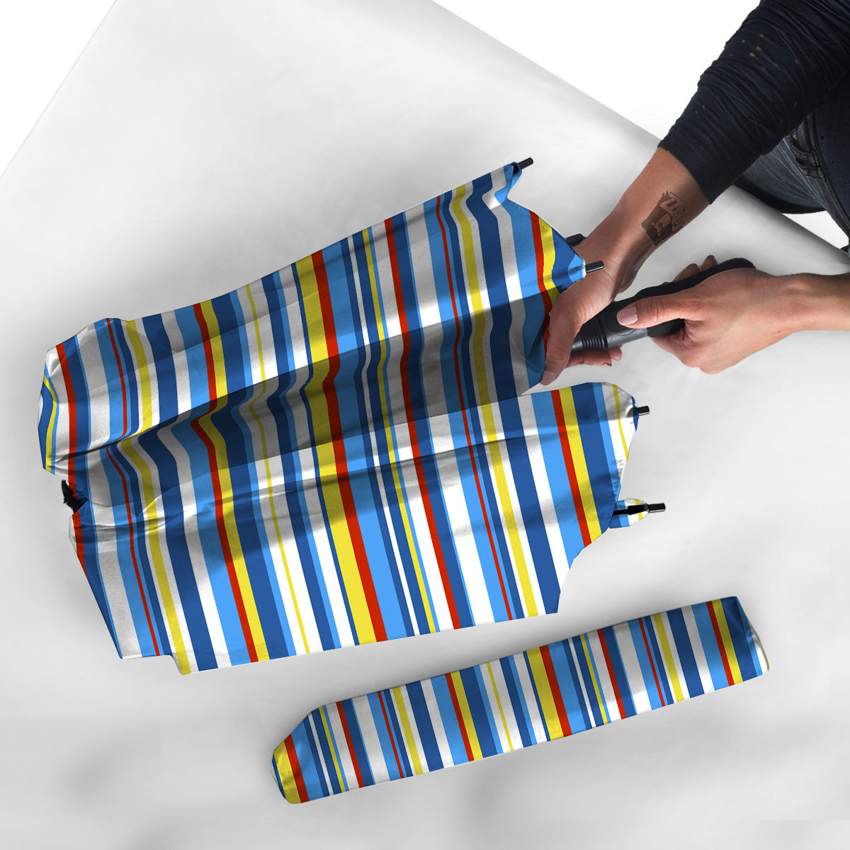 Stripe Autism Awareness Color Print Pattern Umbrella-grizzshop