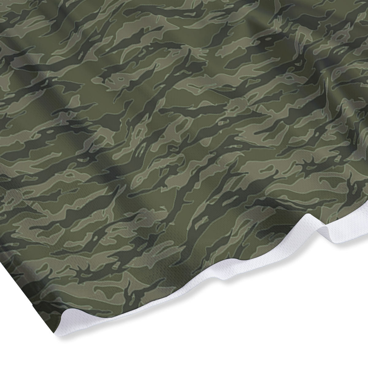 Stripe Camo Green Tiger Print Pattern Mesh Shorts
