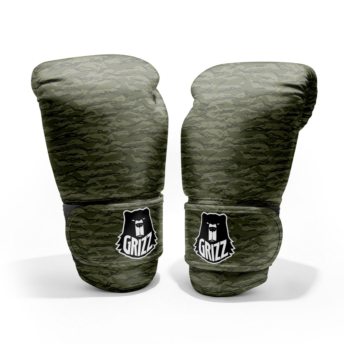 Stripe Camo Green Tiger Print Pattern Pro Boxing Glove