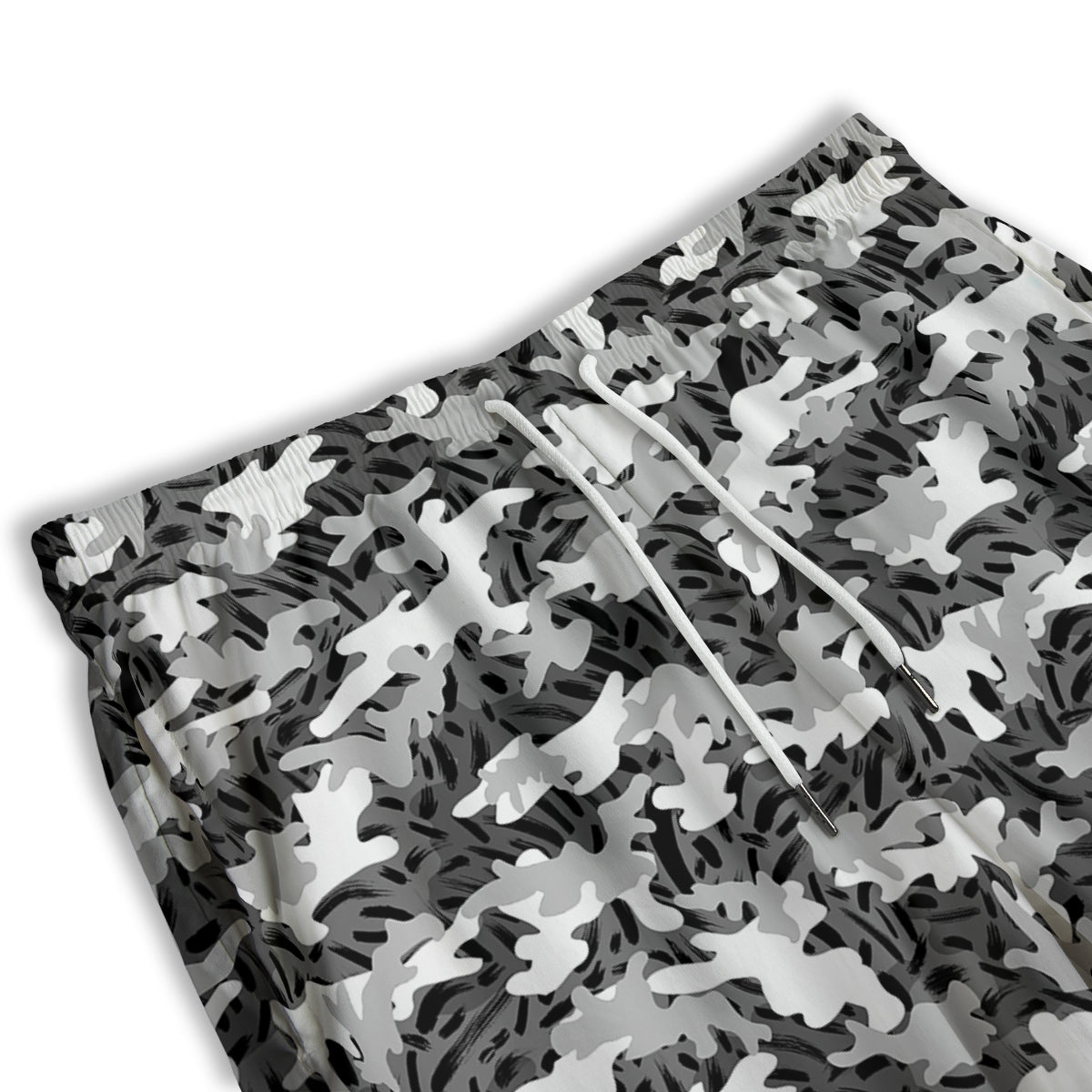 Stripe Camo Winter Tiger Print Pattern Men's Athletic Shorts