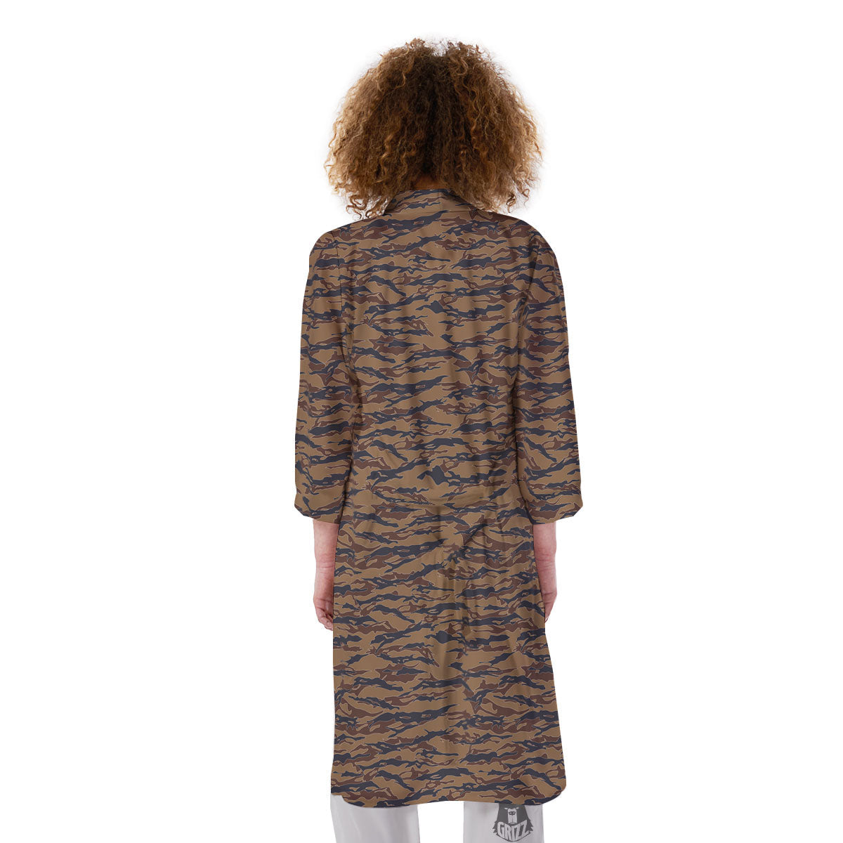 Stripe Camouflage Desert Tiger Print Kimono-grizzshop