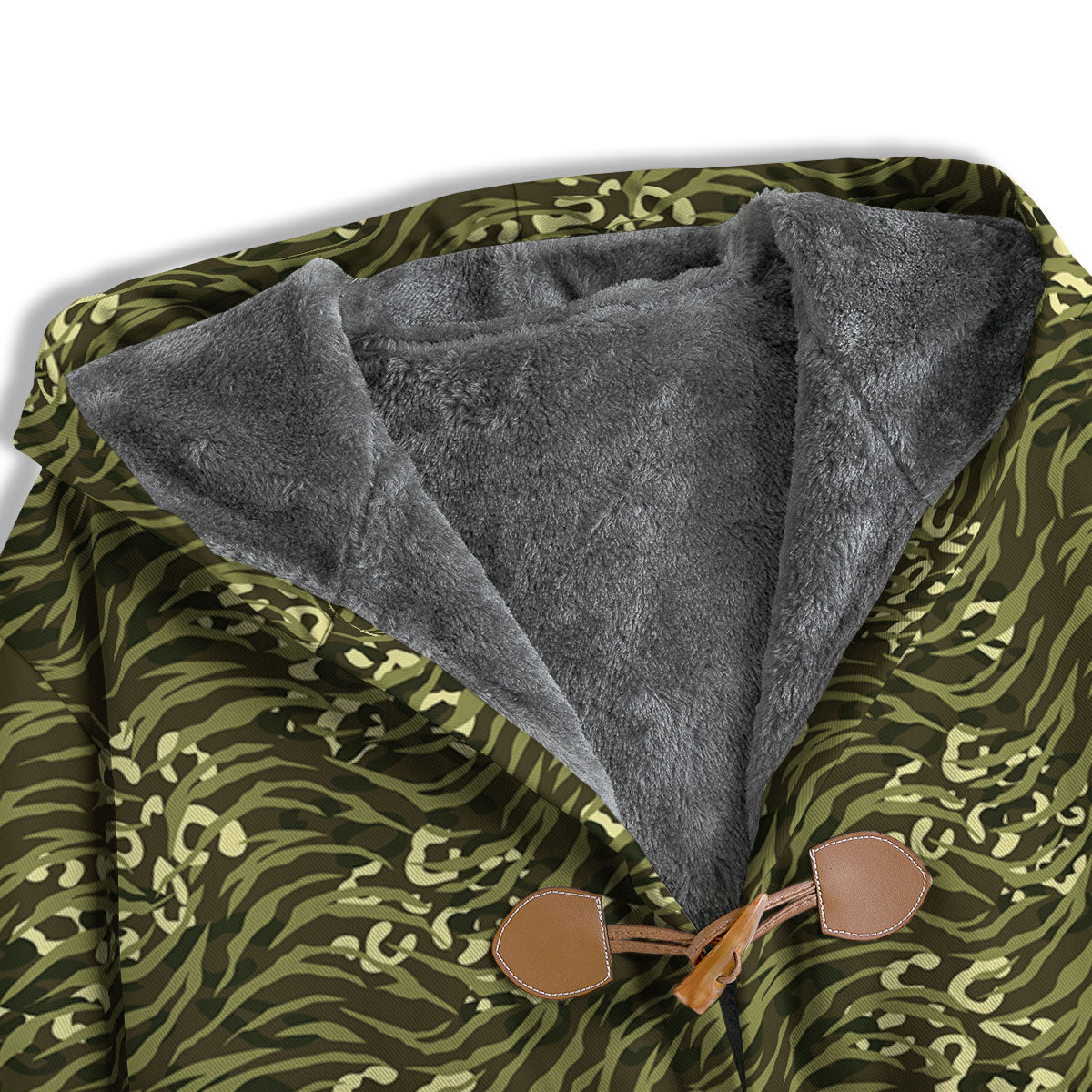 Stripe Camouflage Green Tiger Print Men's Windbreaker Jacket-grizzshop