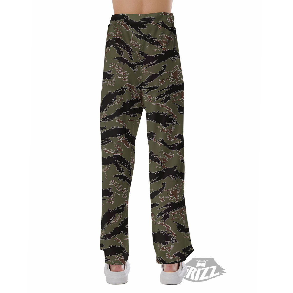 Stripe Camouflage Military Tiger Print Pajama Pants-grizzshop