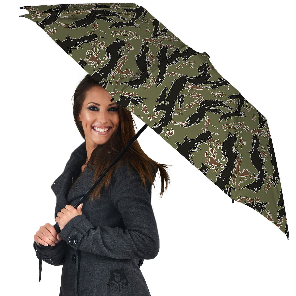 Stripe Camouflage Military Tiger Print Umbrella-grizzshop