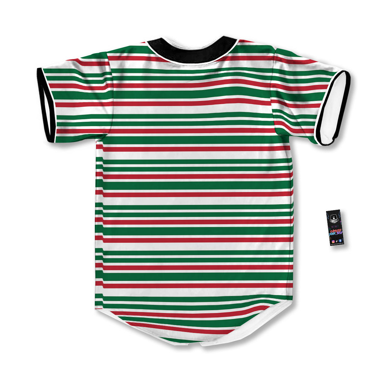 Stripe Candy Cane Print Pattern Baseball Jersey-grizzshop