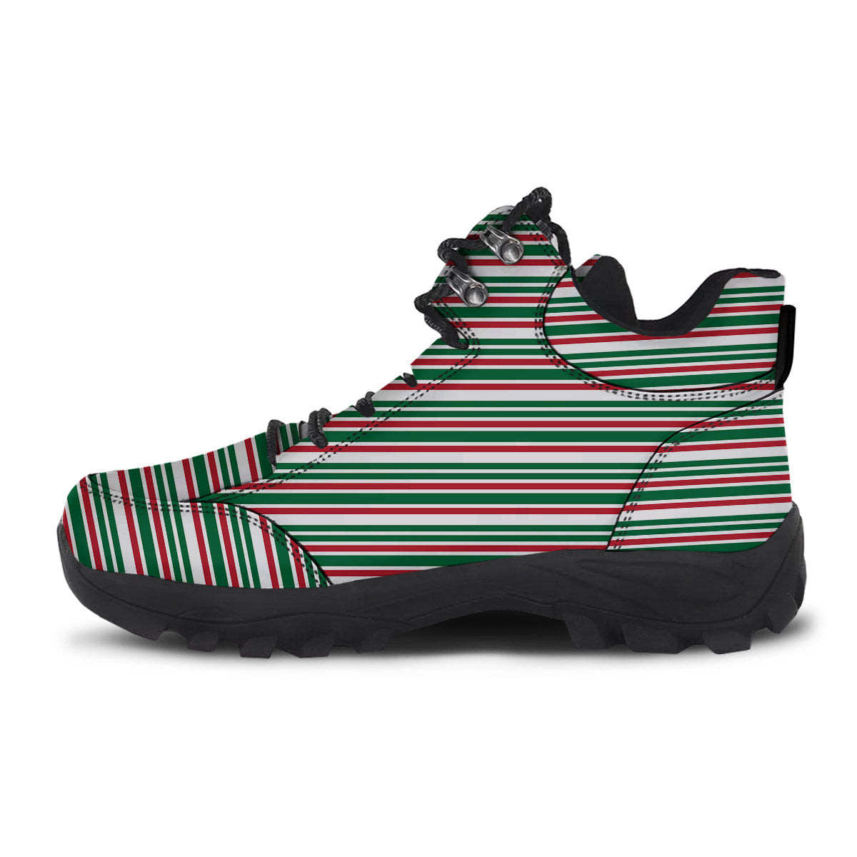 Stripe Candy Cane Print Pattern Hiking Shoes-grizzshop