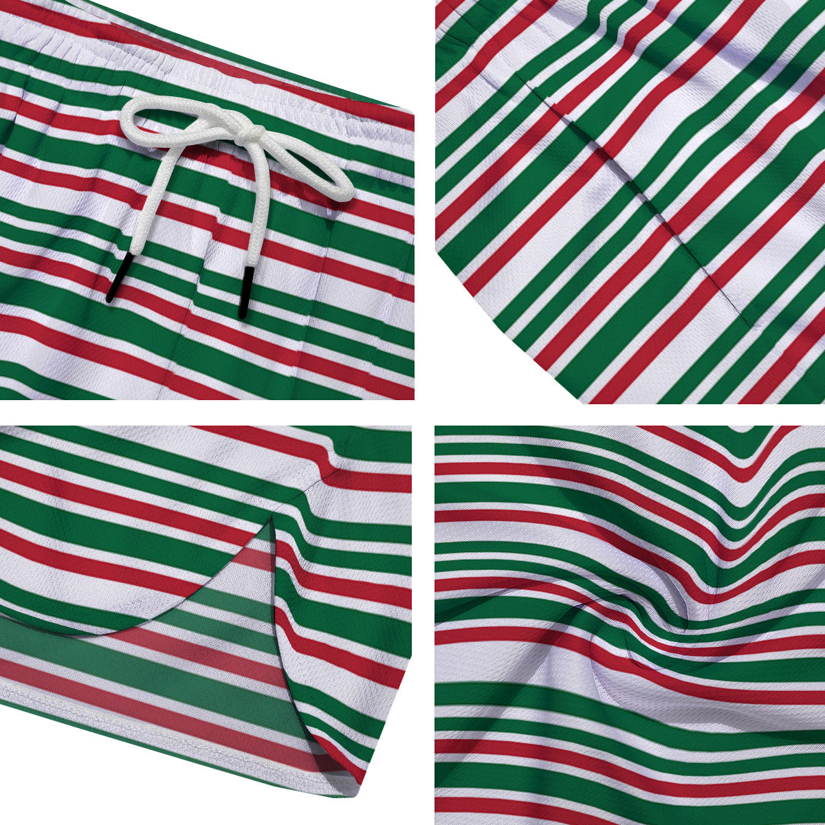 Stripe Candy Cane Print Pattern Men's Running Shorts-grizzshop