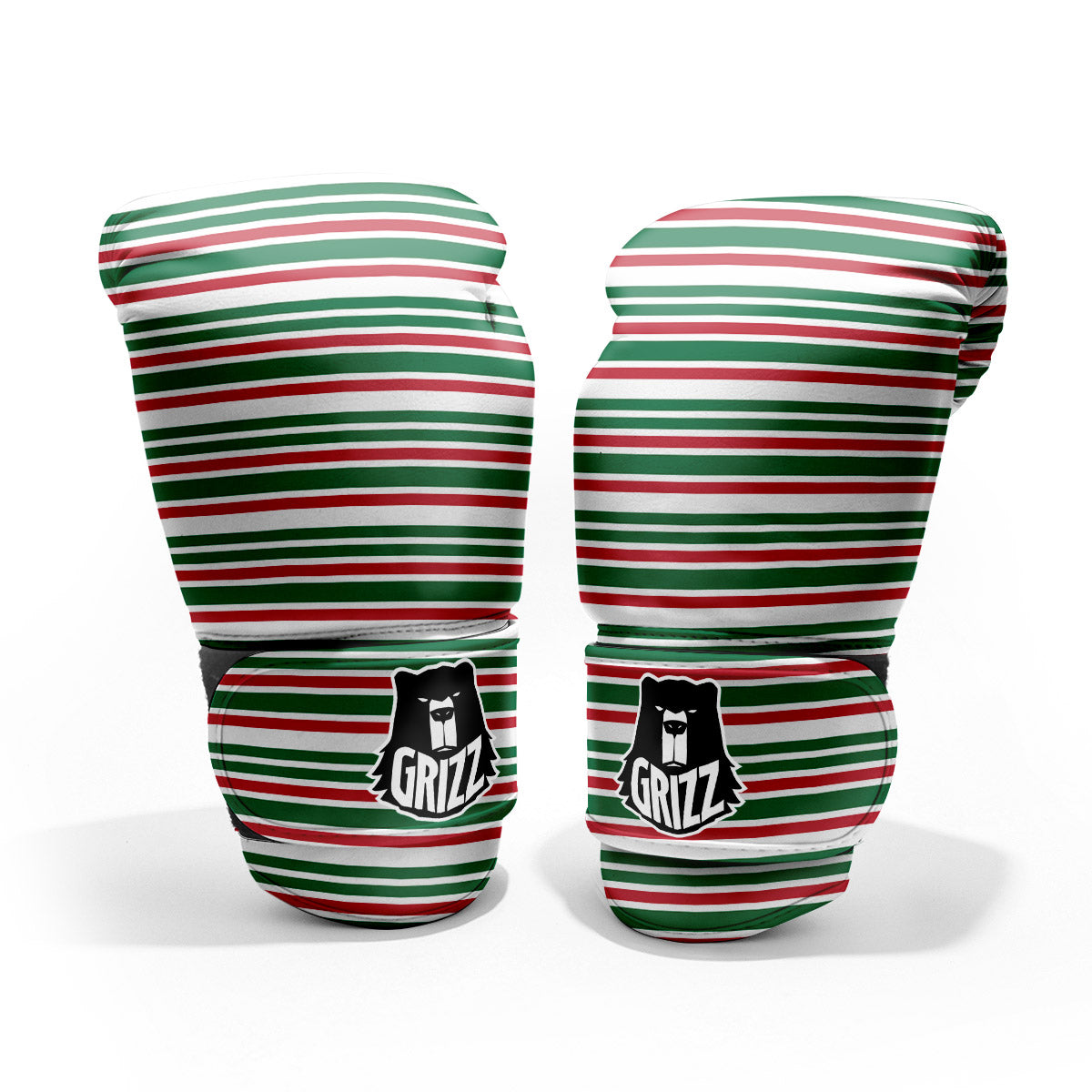 Stripe Candy Cane Print Pattern Pro Boxing Glove