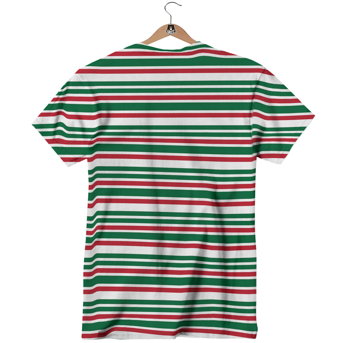 Stripe Candy Cane Print Pattern T-Shirt-grizzshop