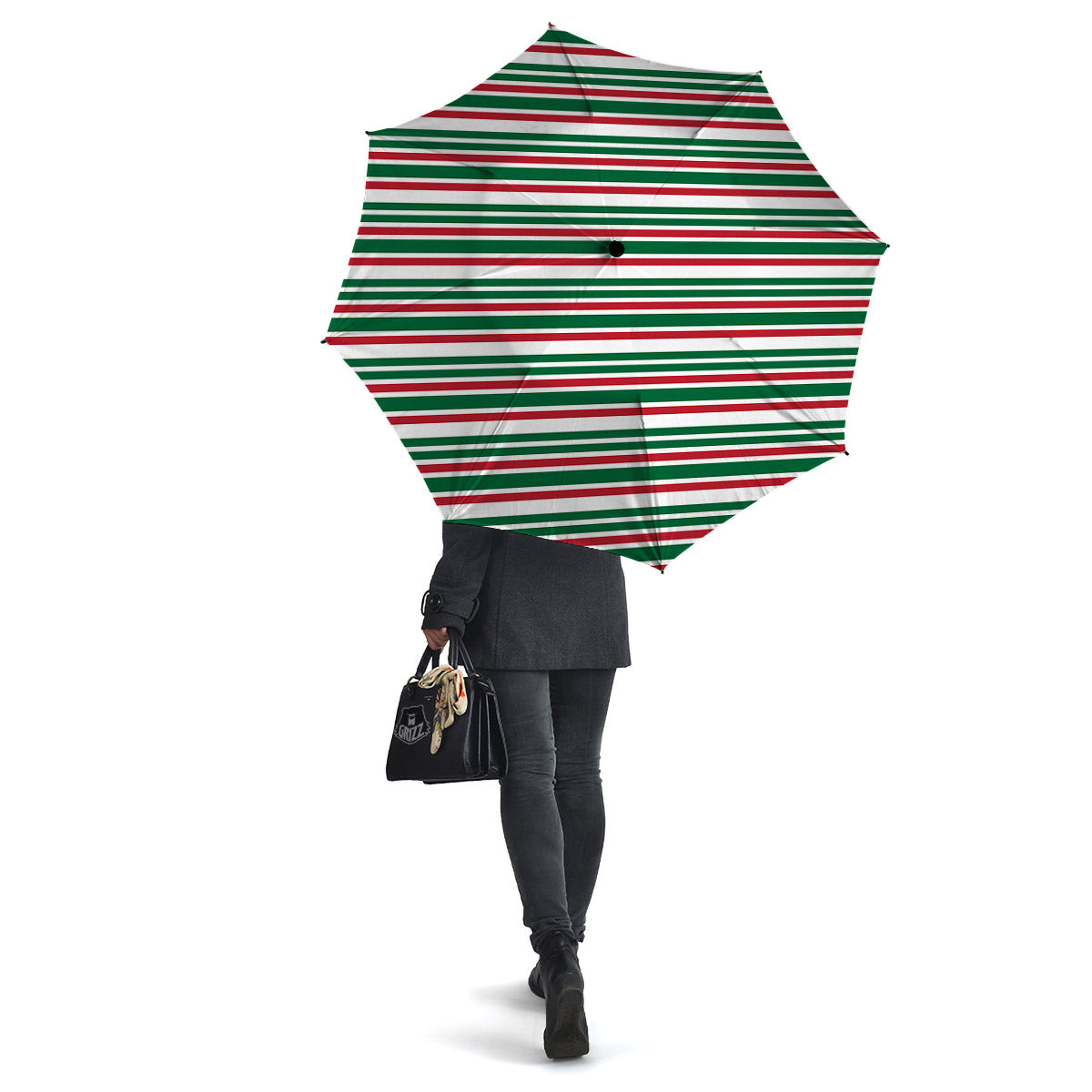 Stripe Candy Cane Print Pattern Umbrella-grizzshop