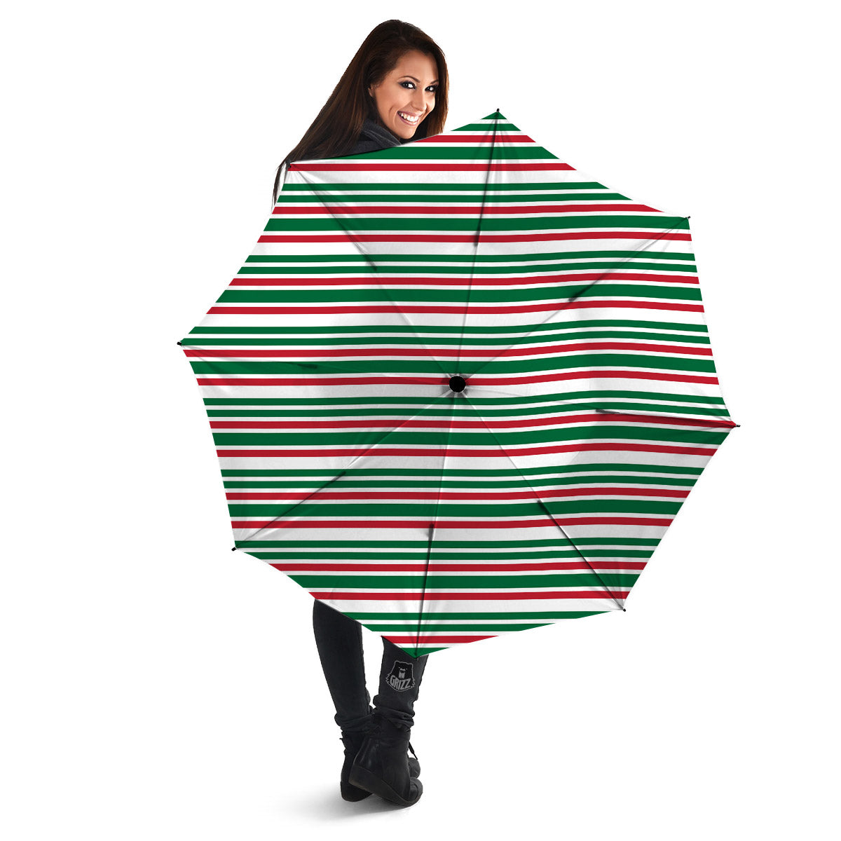 Stripe Candy Cane Print Pattern Umbrella-grizzshop