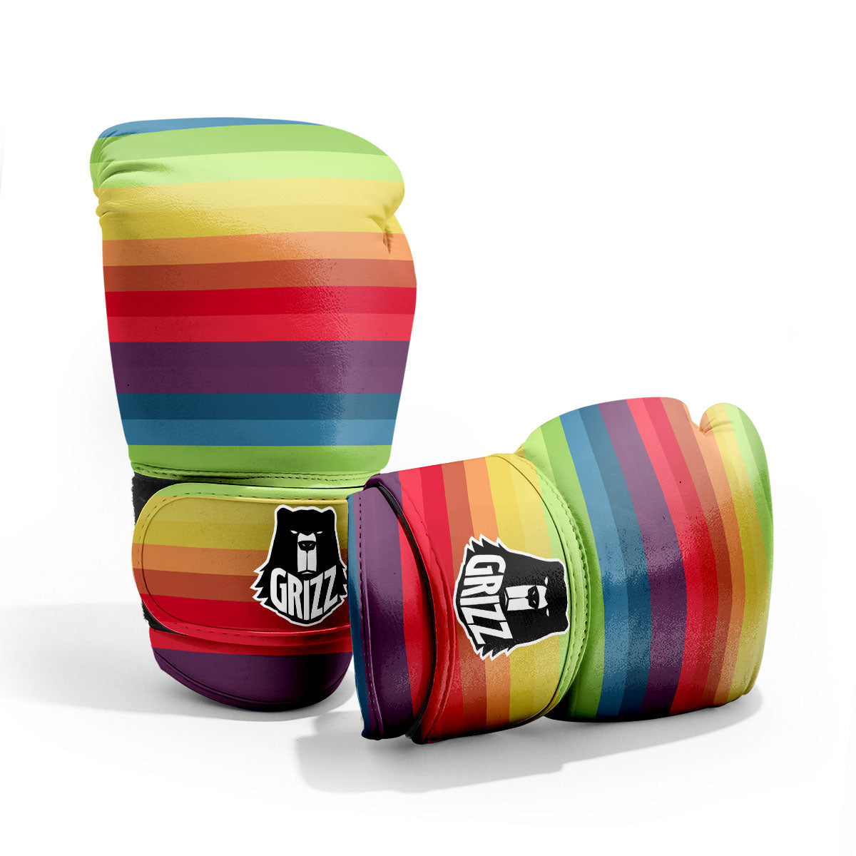 Stripe Rainbow Print Pattern Pro Boxing Glove