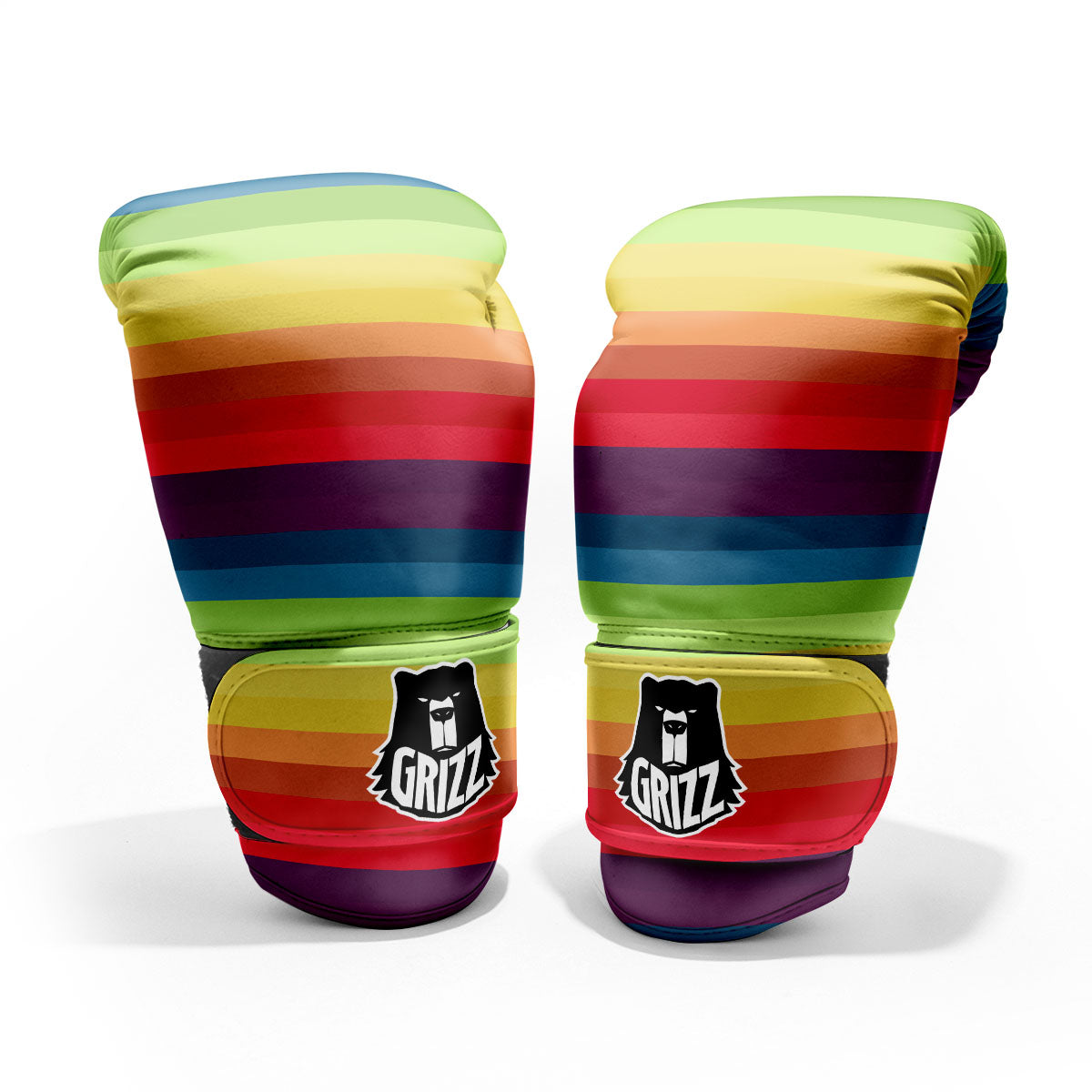 Stripe Rainbow Print Pattern Pro Boxing Glove