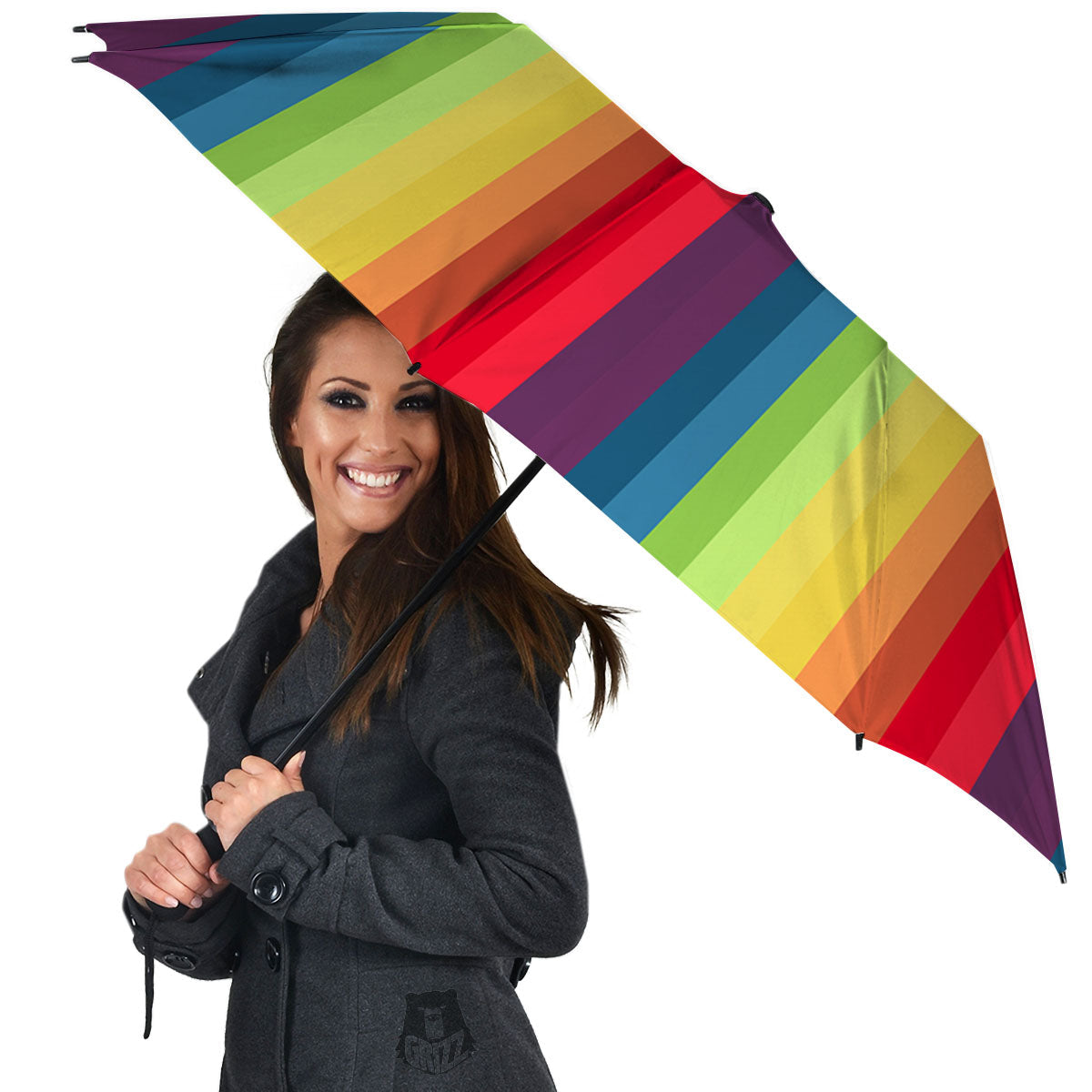 Stripe Rainbow Print Pattern Umbrella-grizzshop
