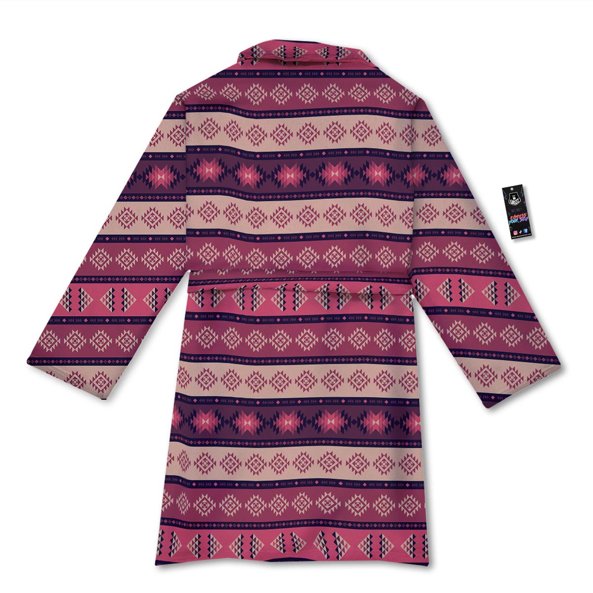 Stripe Southwestern Print Pattern Bathrobe-grizzshop