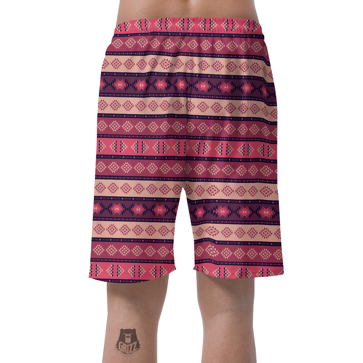 Stripe Southwestern Print Pattern Men's Shorts-grizzshop