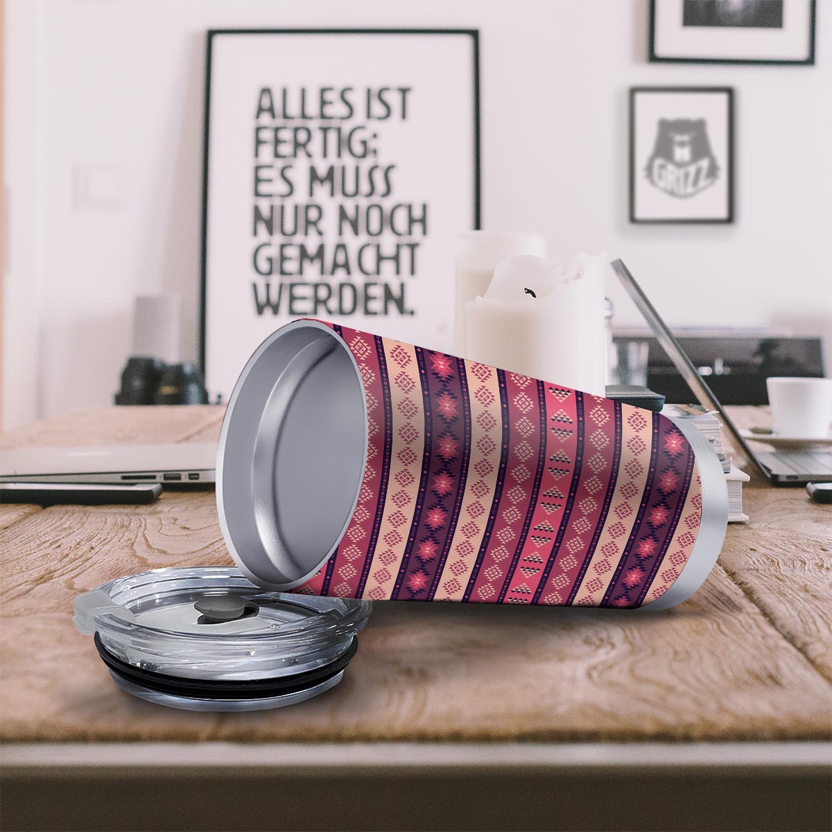 Stripe Southwestern Print Pattern Tumbler-grizzshop