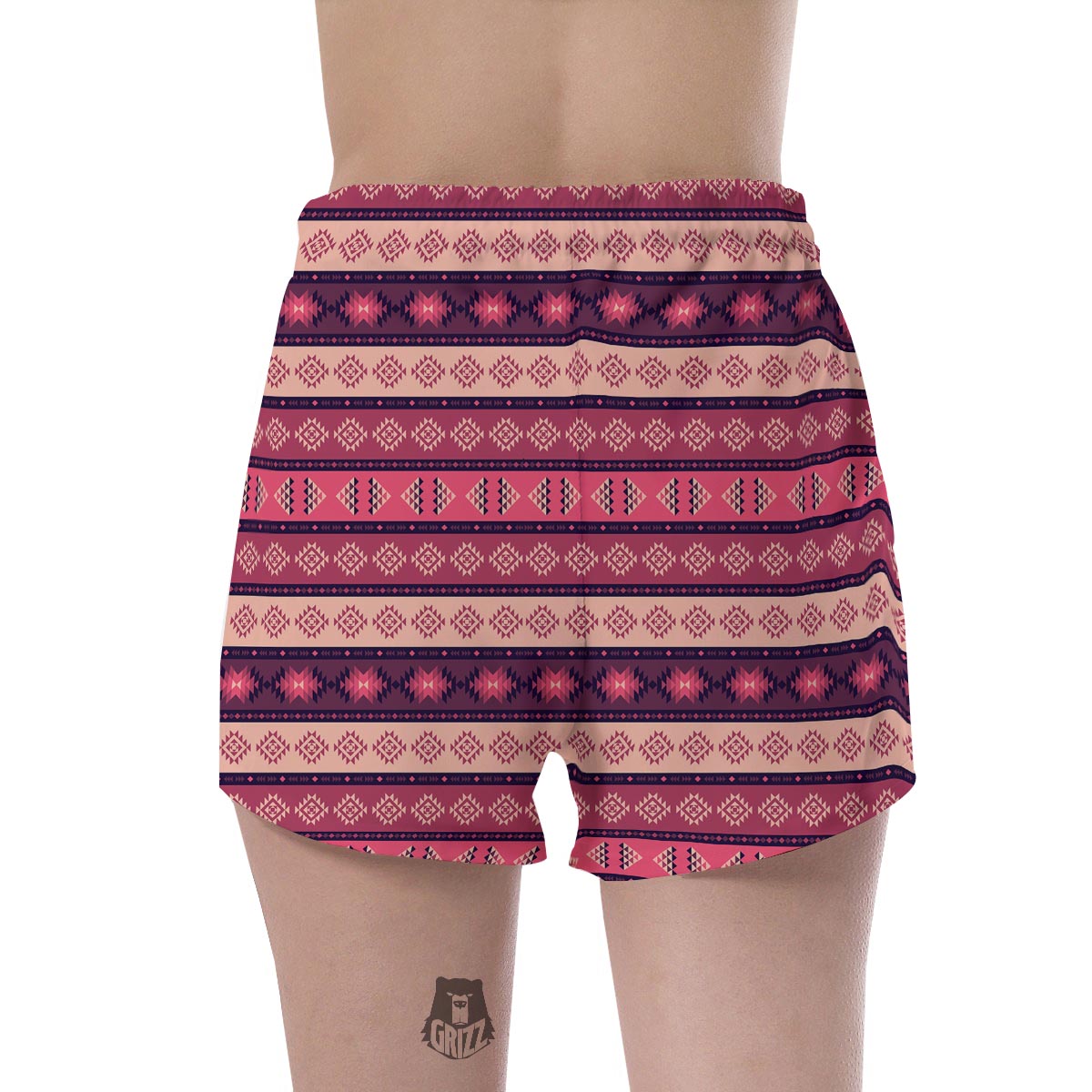 Stripe Southwestern Print Pattern Women's Shorts-grizzshop