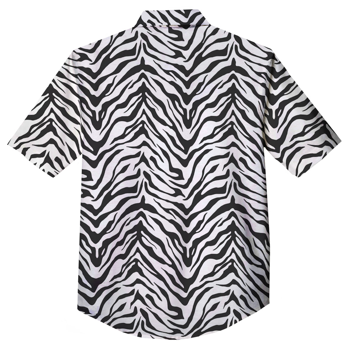 Stripe White Tiger Print Pattern Button Up Shirt-grizzshop