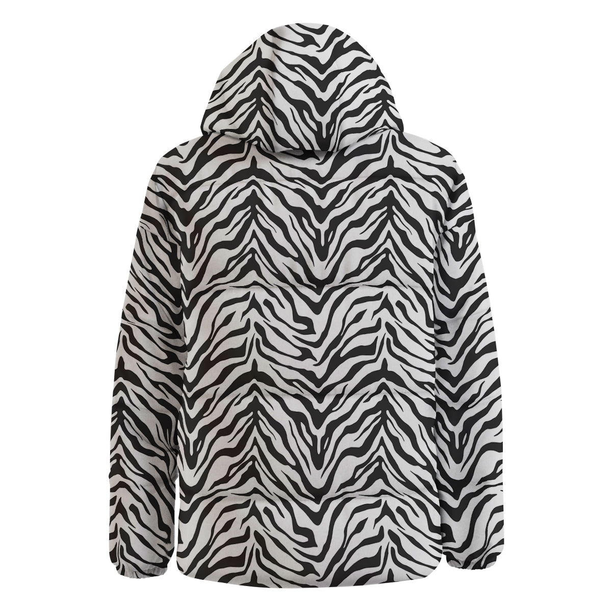 Stripe White Tiger Print Pattern Down Jacket-grizzshop