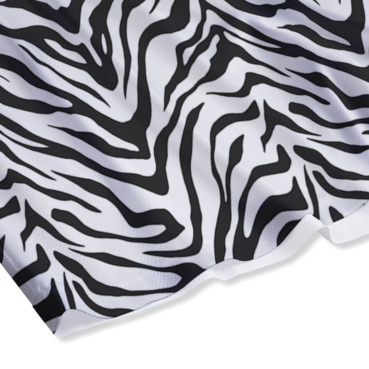 Stripe White Tiger Print Pattern Mesh Shorts