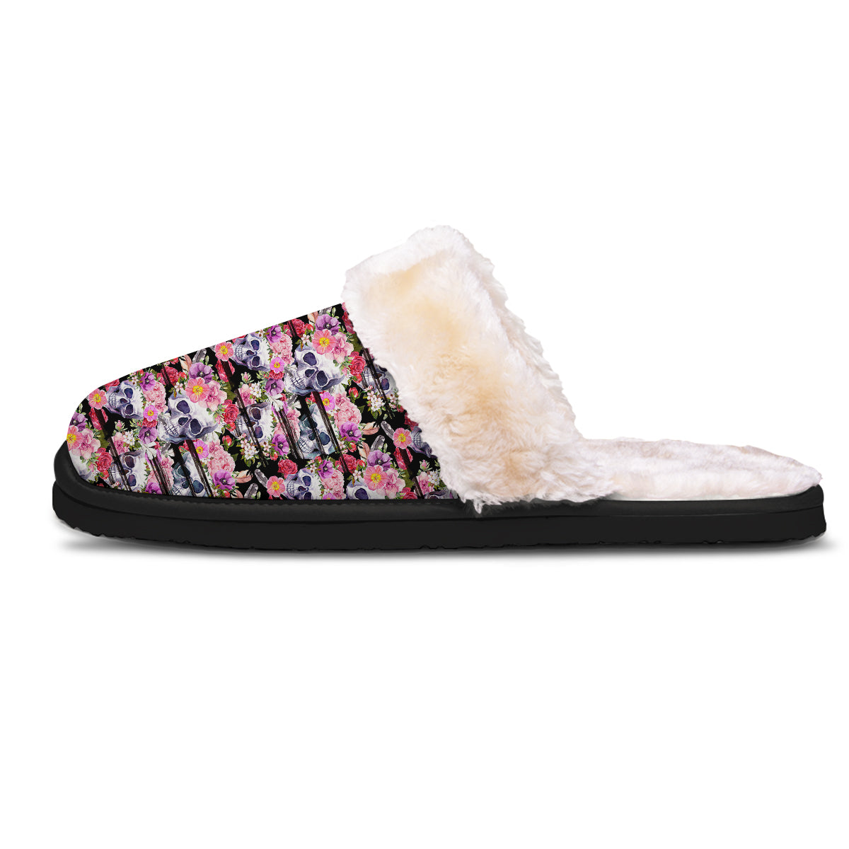 Striped Aloha Skull Print Pattern Slippers-grizzshop
