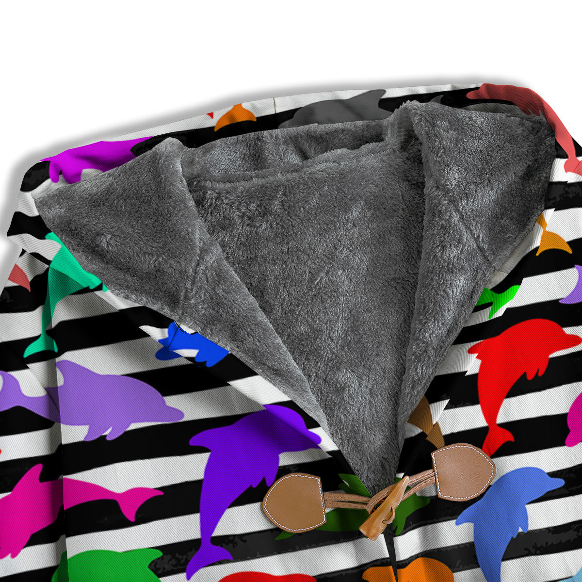 Striped And Colorful Dolphin Print Pattern Men's Windbreaker Jacket-grizzshop