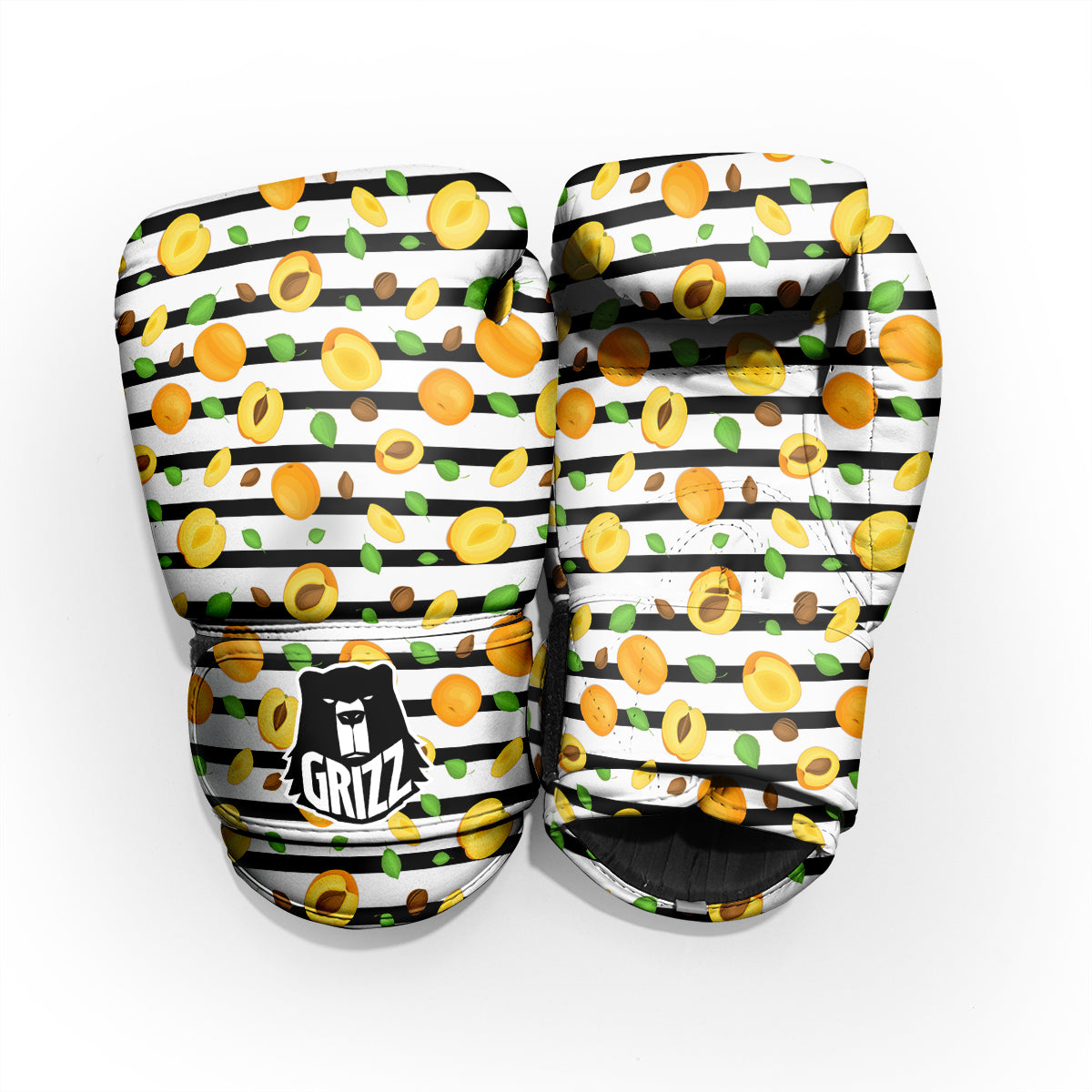 Striped Apricot Print Pattern Pro Boxing Glove