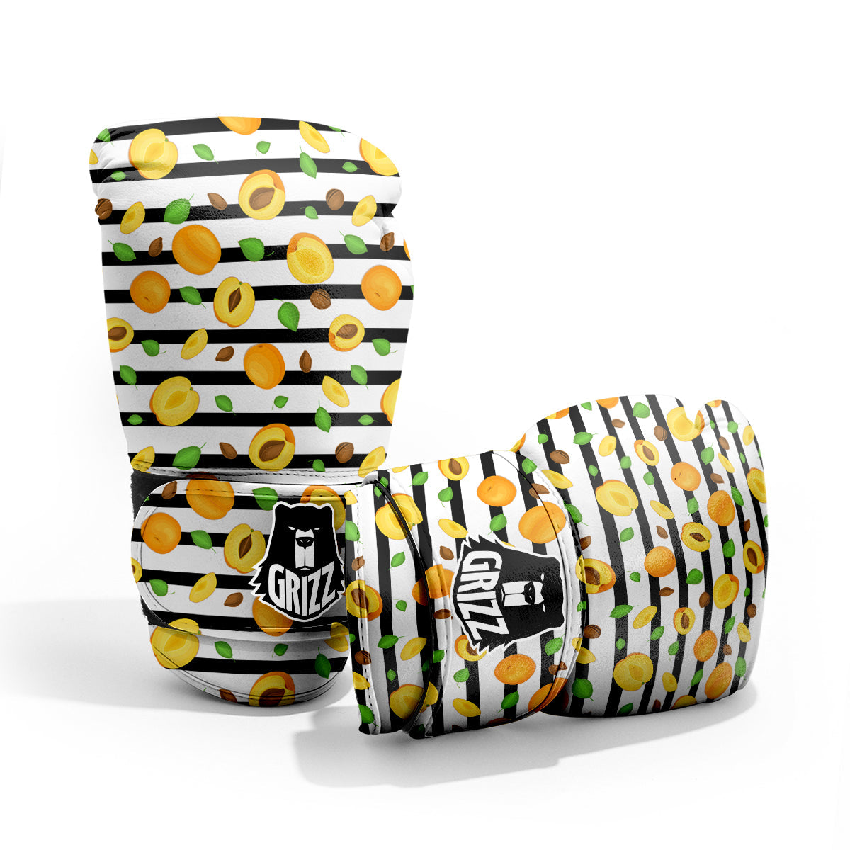 Striped Apricot Print Pattern Pro Boxing Glove