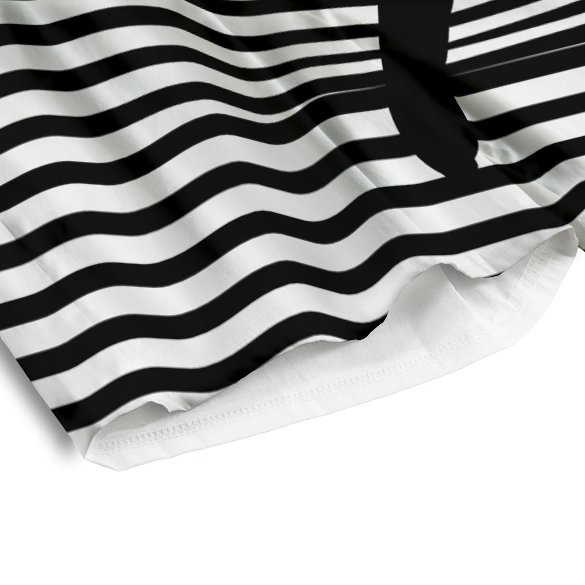 Striped Black Cat Print Men's Athletic Shorts