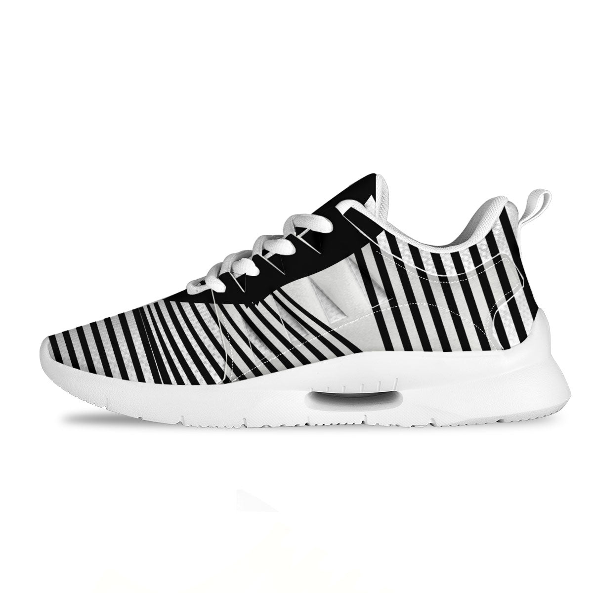 Striped Black Cat Print Tennis Shoes-grizzshop