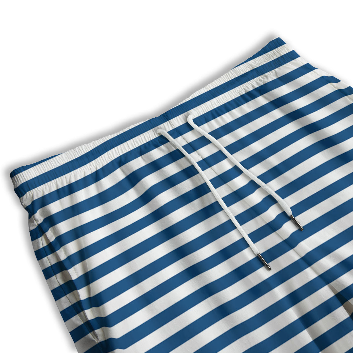 Striped Blue Print Pattern Men's Athletic Shorts