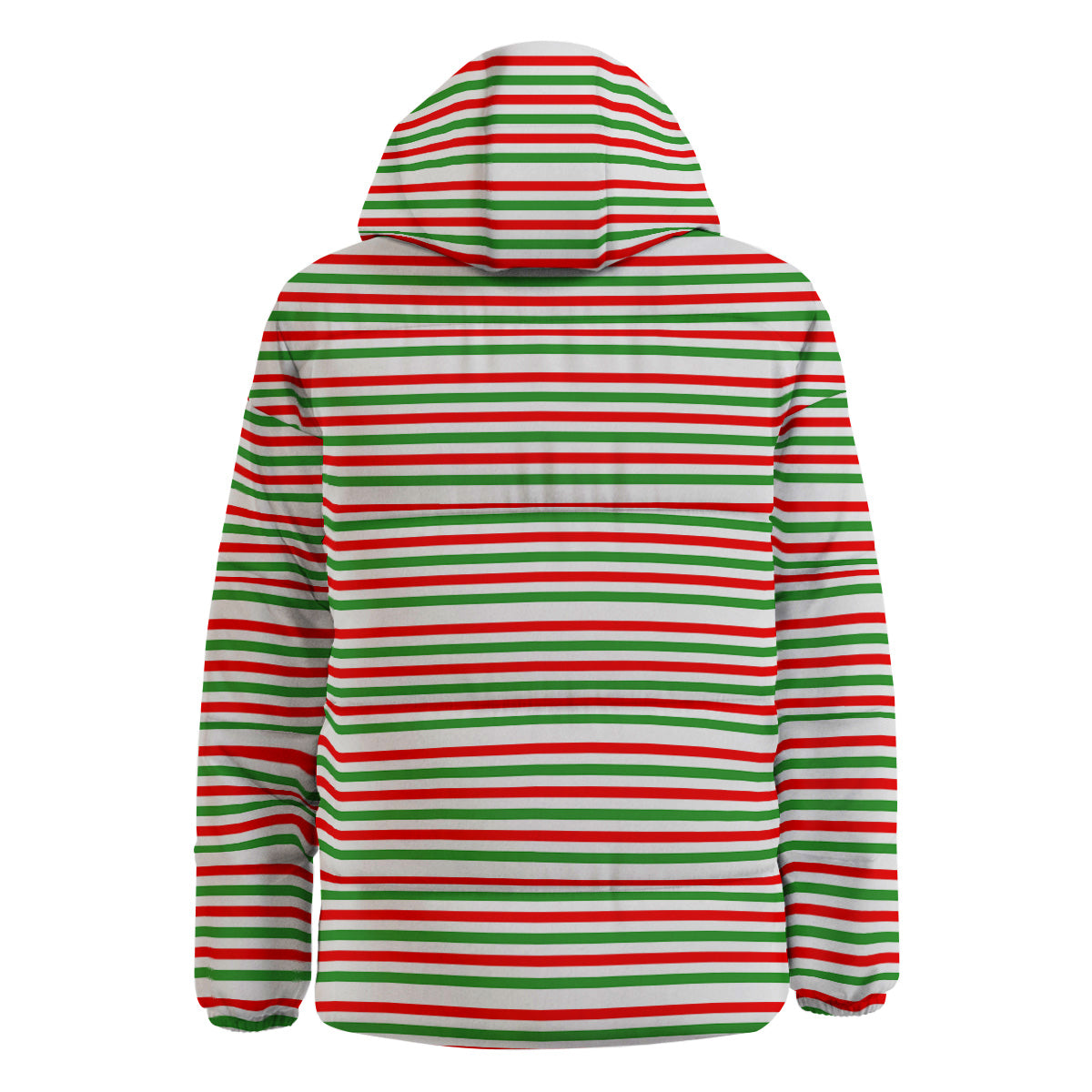 Striped Candy Cane Print Pattern Down Jacket-grizzshop