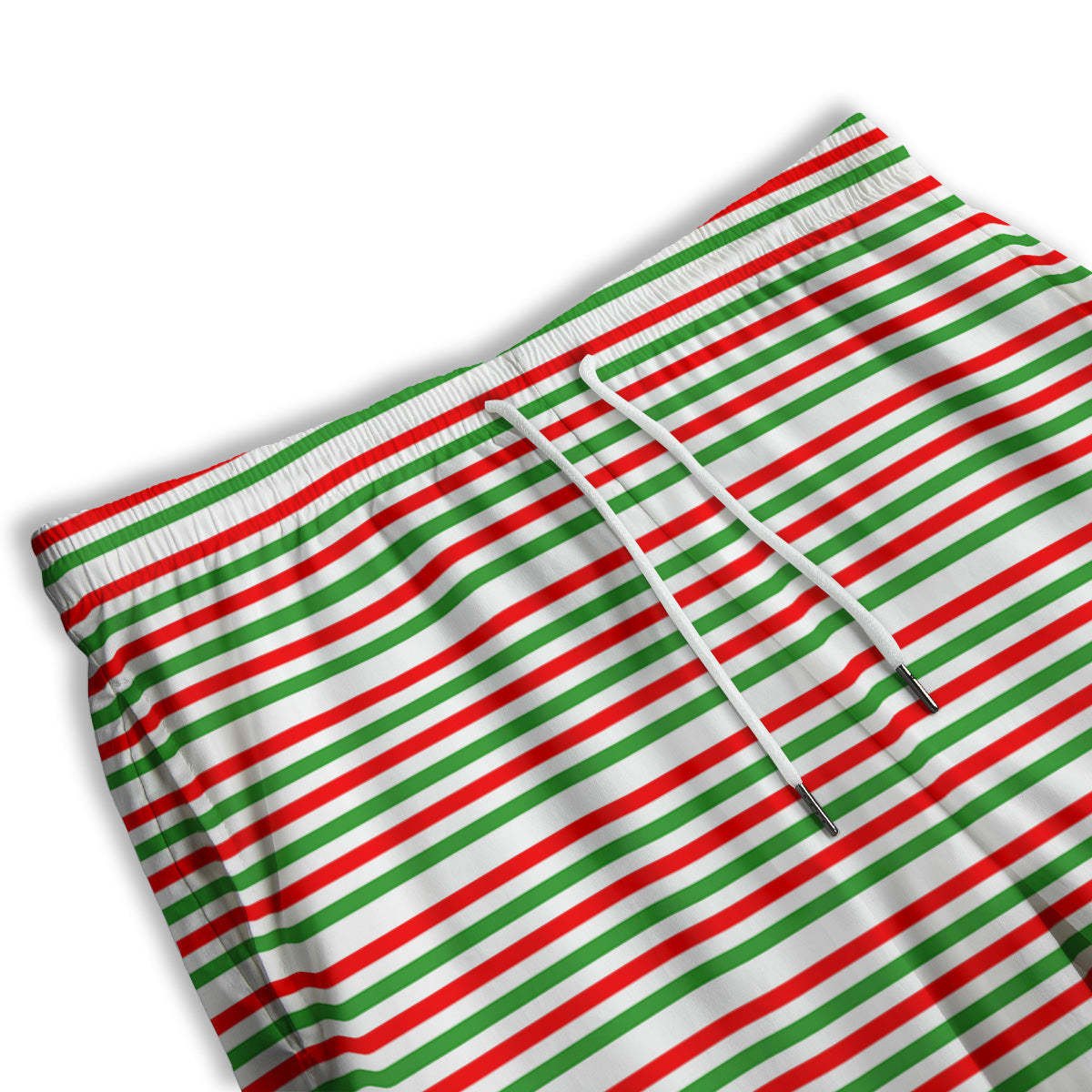 Striped Candy Cane Print Pattern Men's Athletic Shorts