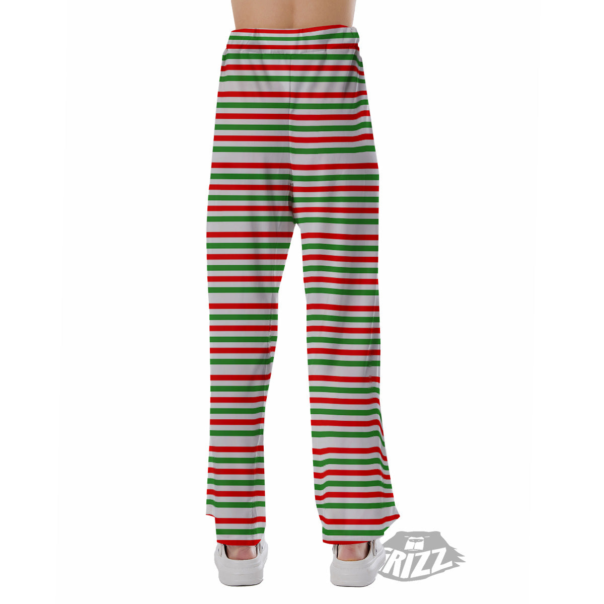 Striped Candy Cane Print Pattern Pajama Pants-grizzshop
