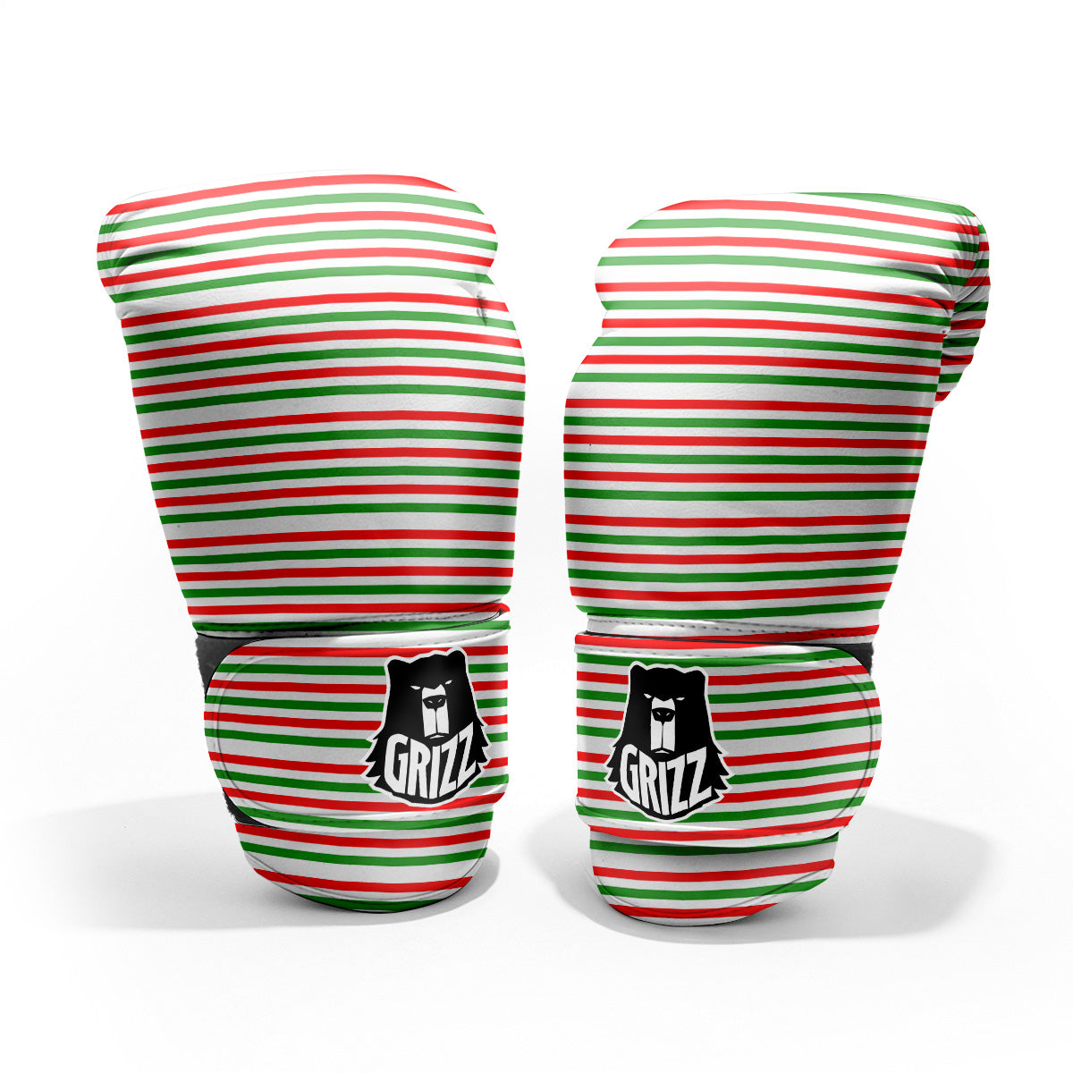 Striped Candy Cane Print Pattern Pro Boxing Glove
