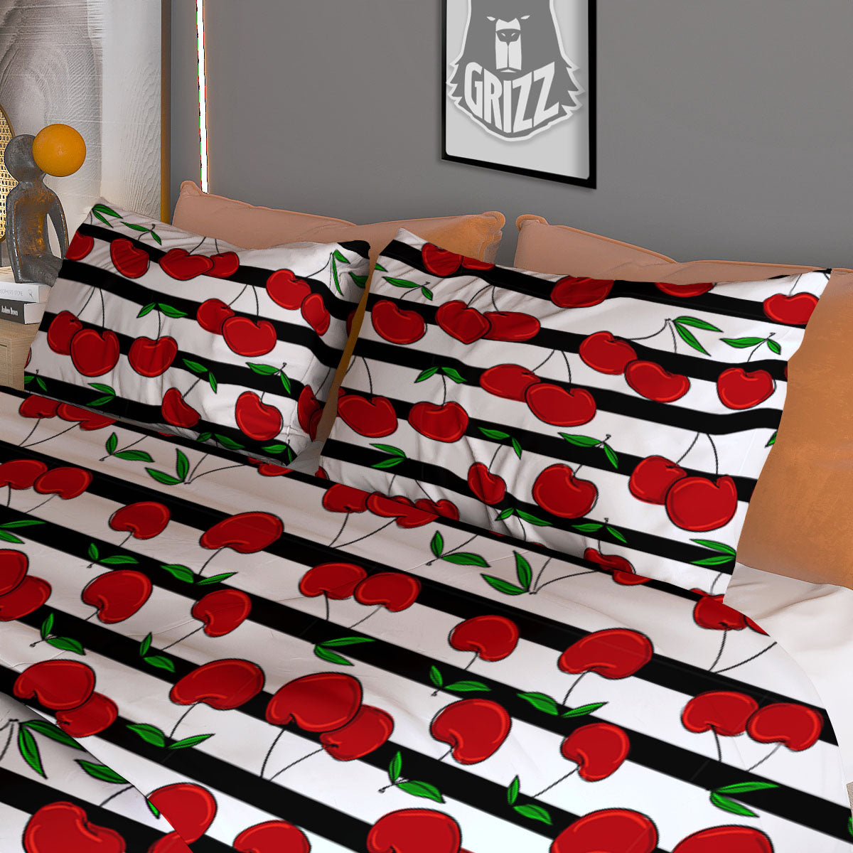 Snowflake Golden Print Duvet Cover Bedding Set