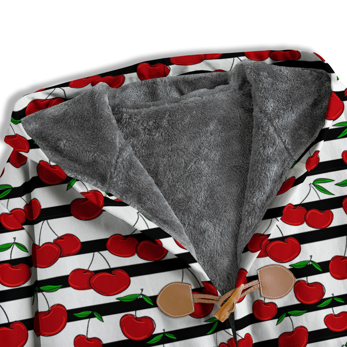Striped Cherry Print Pattern Men's Windbreaker Jacket-grizzshop