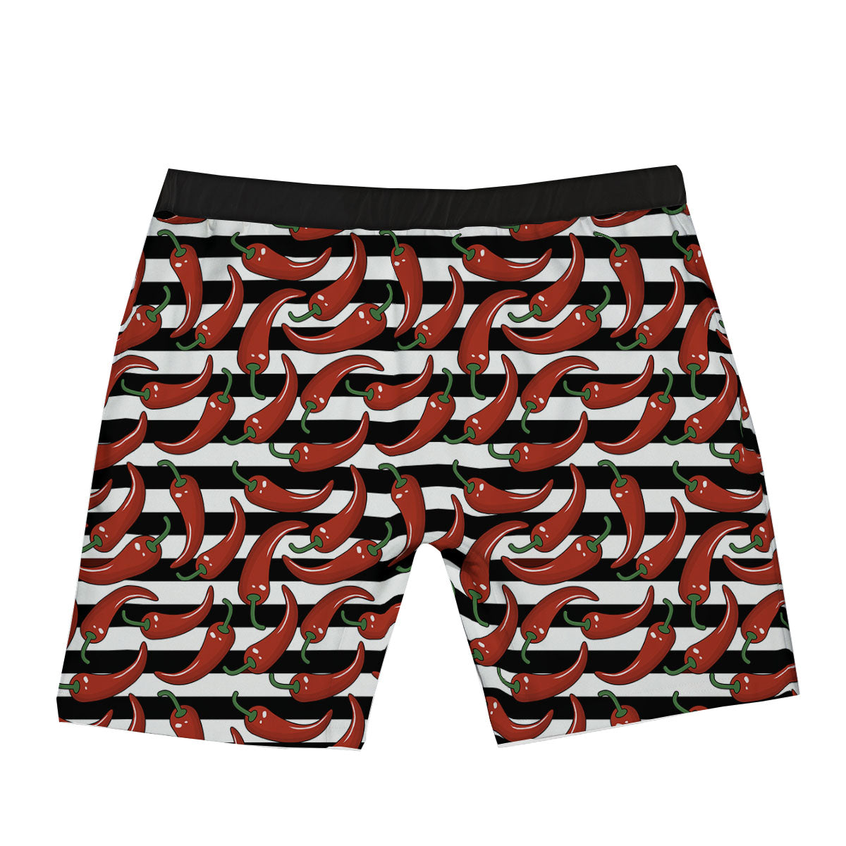 Striped Chili White And Black Print Boxer Briefs-grizzshop